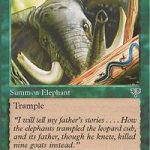 Wild Elephant Trading card by Junior Tomlin